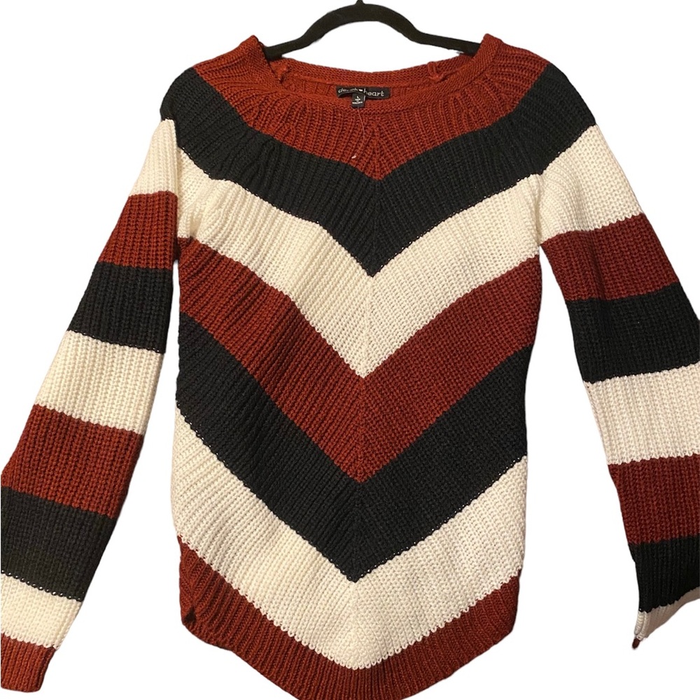 Red, White and Black Sweater (NWOT) Size Large
